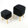 Sada sametových taburetek ROY - černé