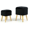 Sada sametových taburetek ROY - černé