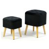 Sada sametových taburetek ROY - černé