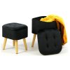 Sada sametových taburetek ROY - černé