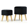 Sada sametových taburetek ROY - černé