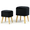 Sada sametových taburetek ROY - černé