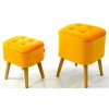 Sada sametových taburetek ROY - hořčice žluté