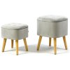 Sada sametových taburetek ROY - světle šedé