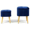 Sada sametových taburetek ROY - tmavě modré