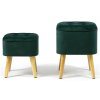 Sada sametových taburetek ROY - tmavě zelené