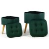 Sada sametových taburetek ROY - tmavě zelené