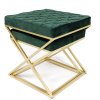 Sada zelených taburetek na zlatých nohou ROYAL