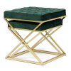 Sada zelených taburetek na zlatých nohou ROYAL