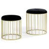Sada černě zlatých taburetek ELBA