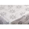 Luxusní Vánoční ubrus s vločkami - stříbrný SW15