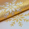 Luxusní Vánoční ubrus s vločkami - zlatý