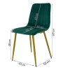 Sametová jídelní židle Belt zelená zlaté nohy rozměr