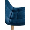 Sametová jídelní židle COLIN tmavě modrá