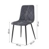 Sametová jídelní židle Karo tmavě šedá rozměr