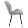 Sametová jídelní židle MILARE šedá