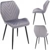 Sametová jídelní židle MILARE šedá