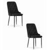 Sada sametových jídelních židlí CAPRI - černé