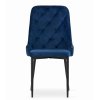 Sada sametových jídelních židlí CAPRI - tmavě modré