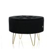 Sametová taburetka ALIA L - černá zlaté nohy
