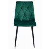 Sametová jídelní židle LIBRA - tmavě zelená