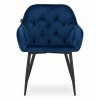 Sametové jídelní křeslo FORIO - tmavě modré