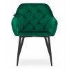 Sametové jídelní křeslo FORIO - tmavě zelené