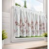 Kuchyňská záclonka AMELIA zdobená potiskem magnólií a krajkou 150x60cm