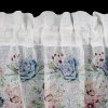 Kuchyňská záclonka DORA zdobená květinovým potiskem a krajkou 150x60cm