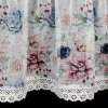 Kuchyňská záclonka DORA zdobená květinovým potiskem a krajkou 150x60cm