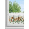 Kuchyňská záclonka HELIA zdobená květinovým potiskem a krajkou 150X30cm