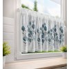 Kuchyňská záclonka POLA s potiskem modrých květů a krajkou 150x60cm