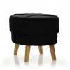 Sametová taburetka QUINN - černá