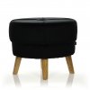 Sametová taburetka QUINN - černá