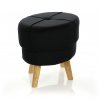 Sametová taburetka QUINN - černá