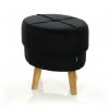Sametová taburetka QUINN - černá