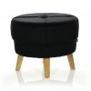 Sametová taburetka QUINN - černá