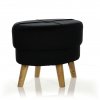 Sametová taburetka QUINN - černá