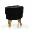 Sametová taburetka QUINN - černá