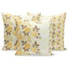 Dekorační povlak na polštář béžový se žlutooranžovými růžičkami JMD - 028