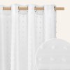 Záclona CASABLANCA s uchycením na dekorační kolečka v bílé barvě