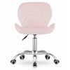 Sametová otočná židle AVOLA - růžová