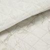 Sametový přehoz na postel LUIZ6 s lesklým mramorovým vzorem - krémový