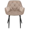 Jídelní sametová židle LARGO - béžová