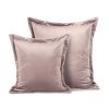 Sametový povlak na polštář RIA s lemem - pudrově růžový