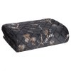 Sametový přehoz na postel BLINK5 s potiskem květin - černý