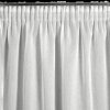 Záclona OLIVIE v bílé barvě zdobená lesklým stříbrným potiskem