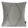 Sametový povlak na polštář NALA 1 s geometrickým prošíváním - stříbrný