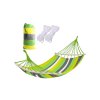 Houpací síť žlutozelená s dřevěnými laťkami