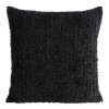 Povlak na polštář SELMA zdobený mohérovými nitěmi - černá